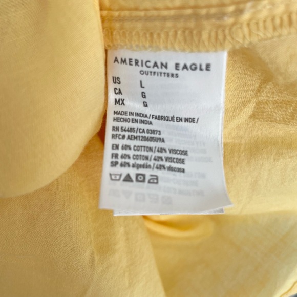 American Eagle Womens Yellow Spaghetti Straps Floral Cottage Core Sundress Large - Picture 6 of 11